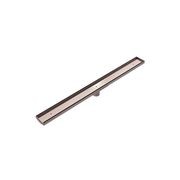 Tile Insert V Channel Floor Grate 50mm Outlet With Hole Saw Brushed Bronze gallery detail image