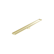 Tile Insert V Channel 1200mm Floor Grate 89mm Outlet With Hole Saw Brushed Gold gallery detail image