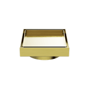 130mm Square Tile Insert Floor Waste 100mm Outlet Brushed Gold gallery detail image