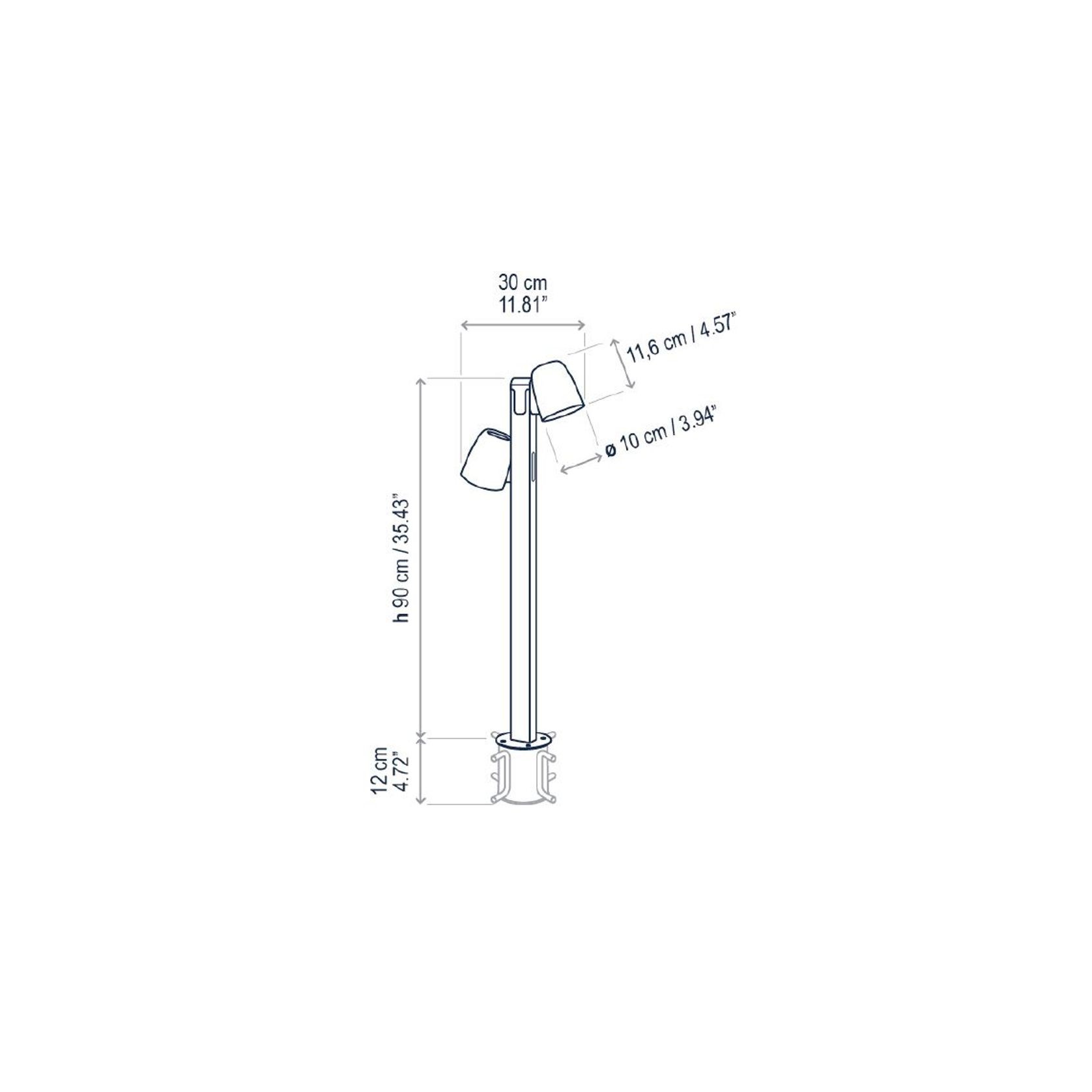 Nut B/90/2L Outdoor Bollard gallery detail image