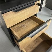 ARTO 4 People Back to Back Workstation 2 Cabinets 2.4M - Warm Oak & Black gallery detail image