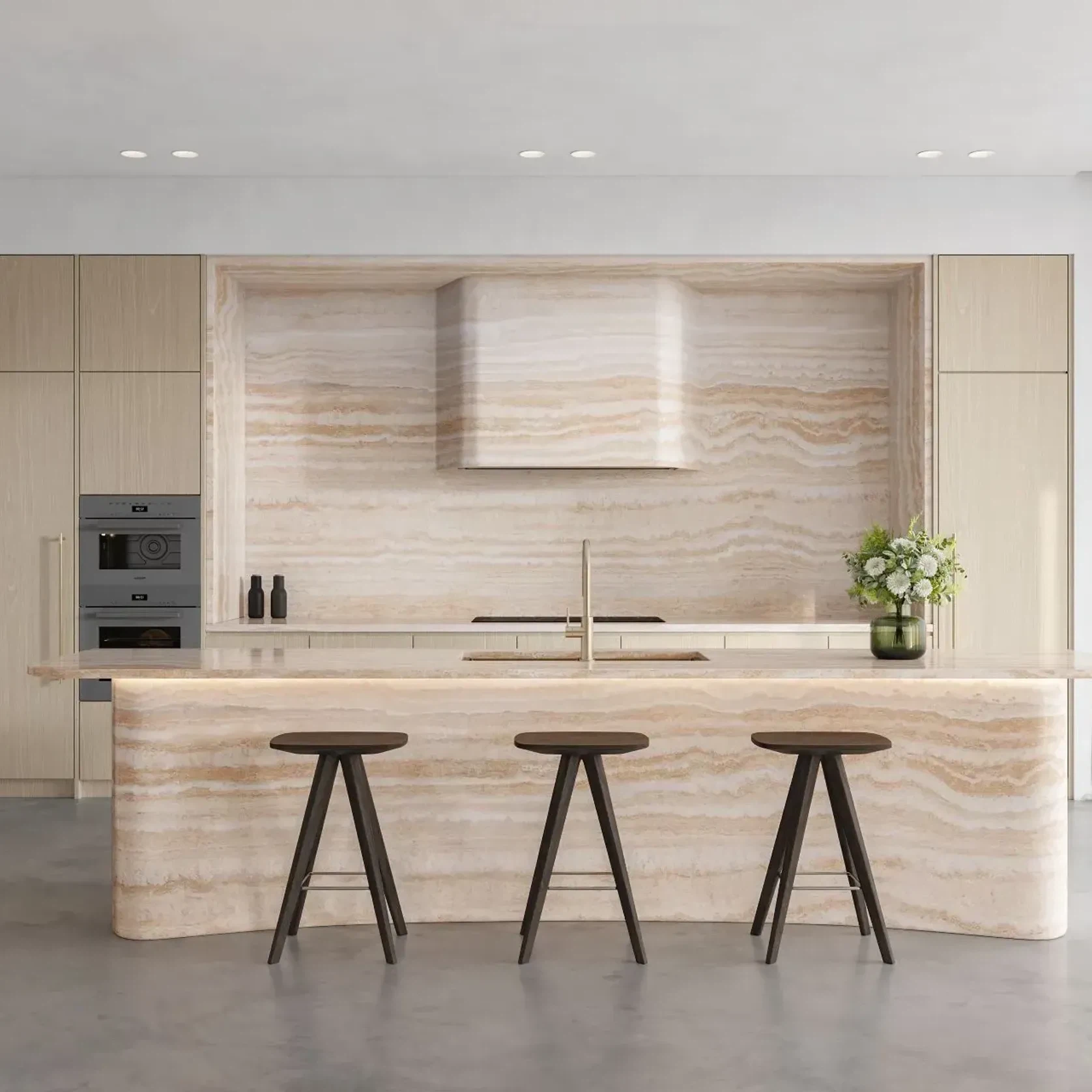 Ondulato Vein Cut Filled Travertine Benchtop gallery detail image