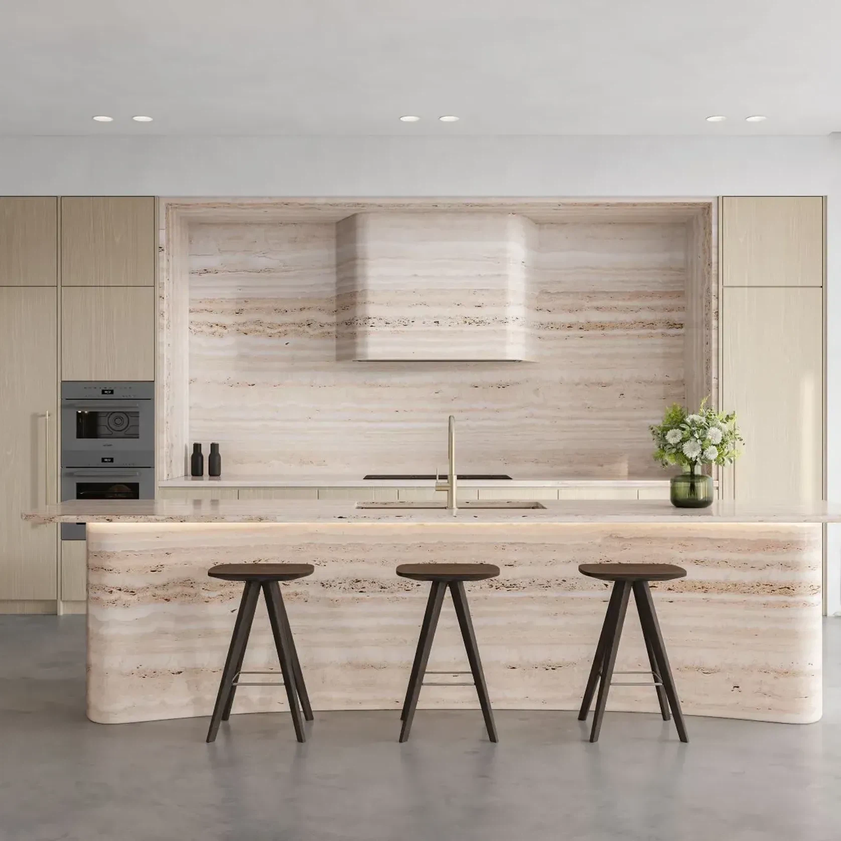 Ondulato Vein Cut Unfilled Travertine Benchtop gallery detail image