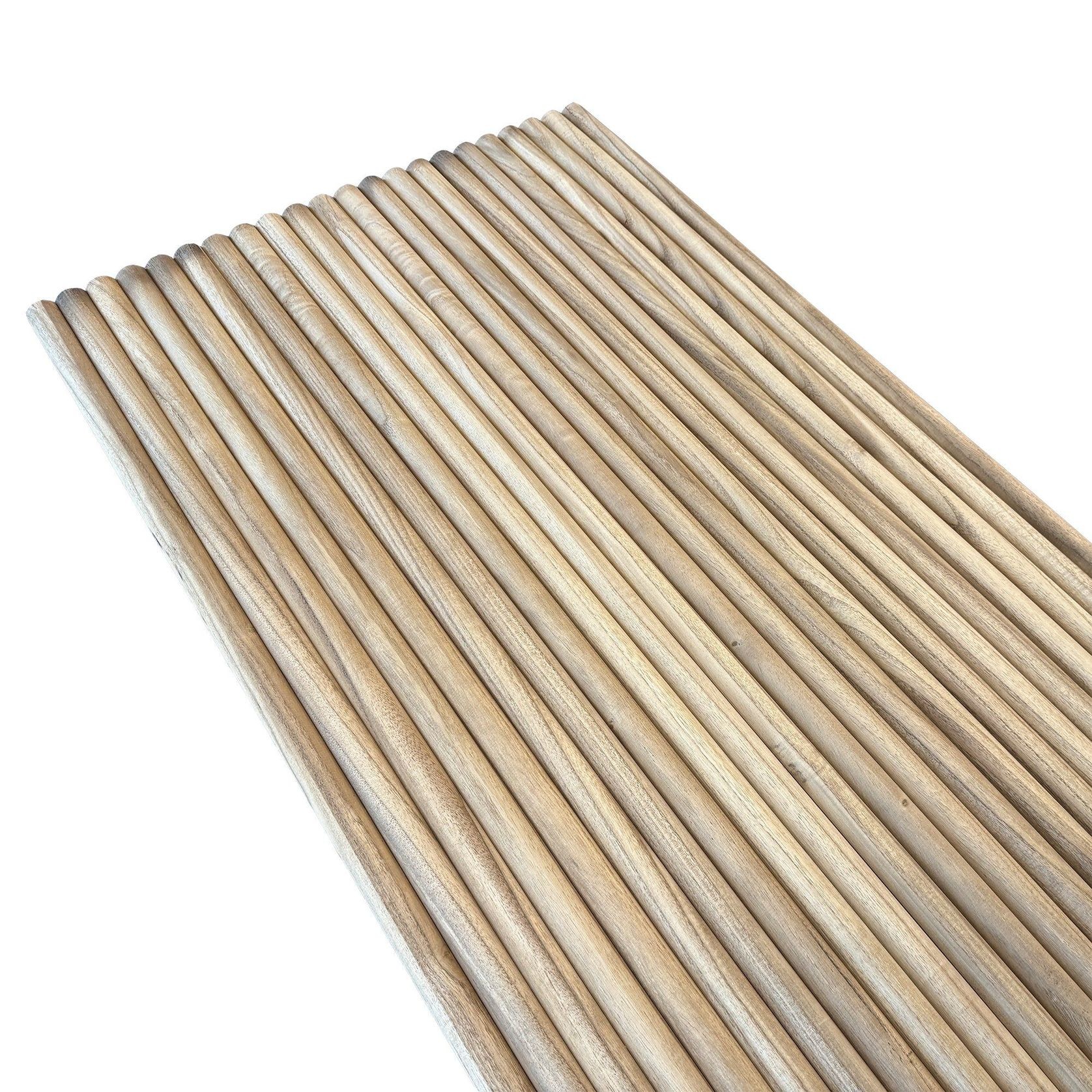 WOODFLEX Flexible Solid Paulownia Wood Slat Wall Panel -  2700mm x 600mm - Half Round gallery detail image
