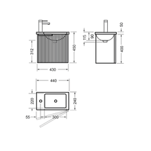 Pettine 440 Right Door Wall Vanity gallery detail image