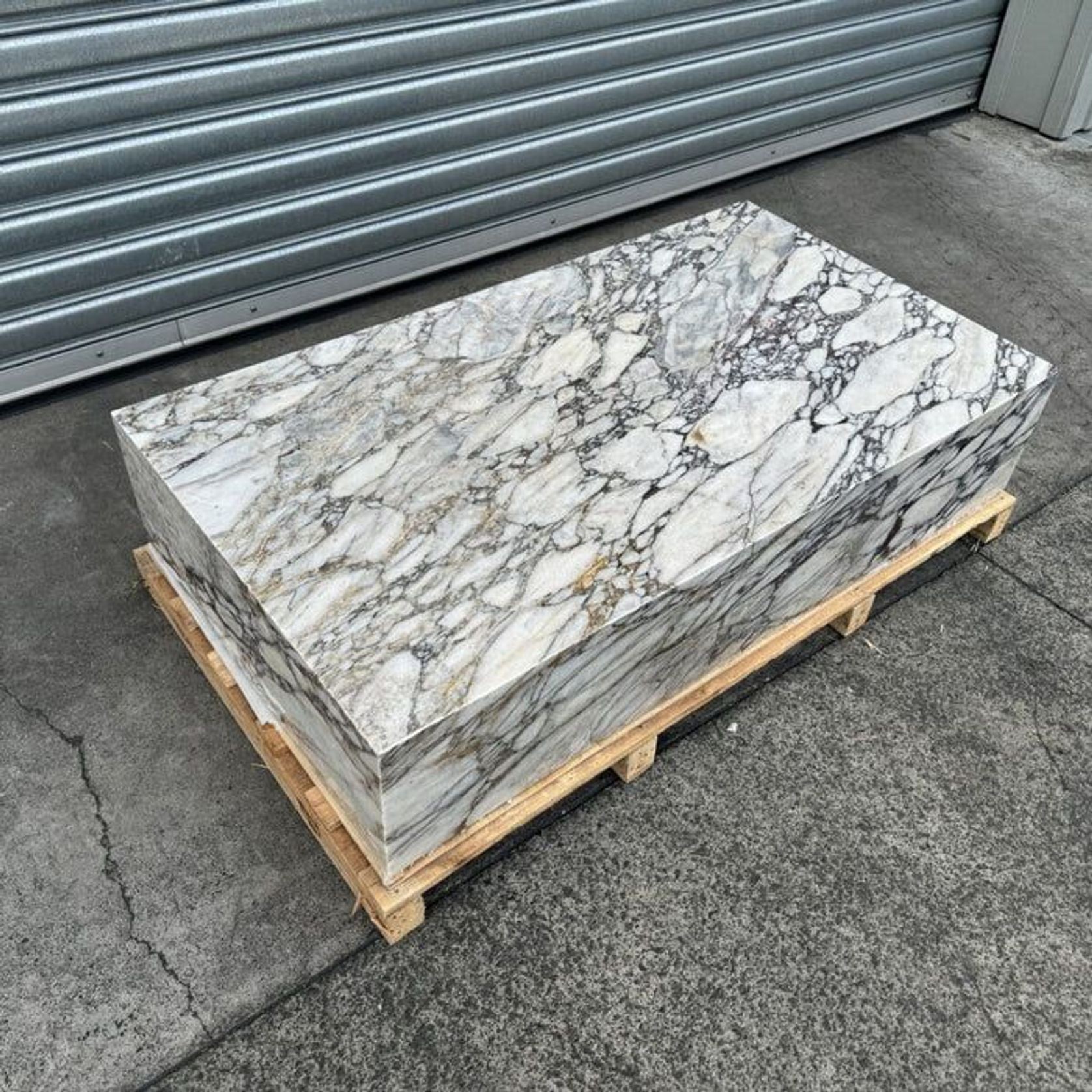 Block Coffee Table - Viola Calacatta Marble - Large | Natural Stone Co. gallery detail image