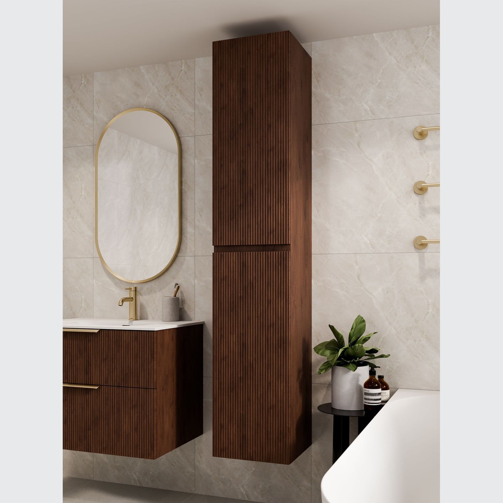 Lineare Tall Bathroom Cabinet | Pillar Front gallery detail image