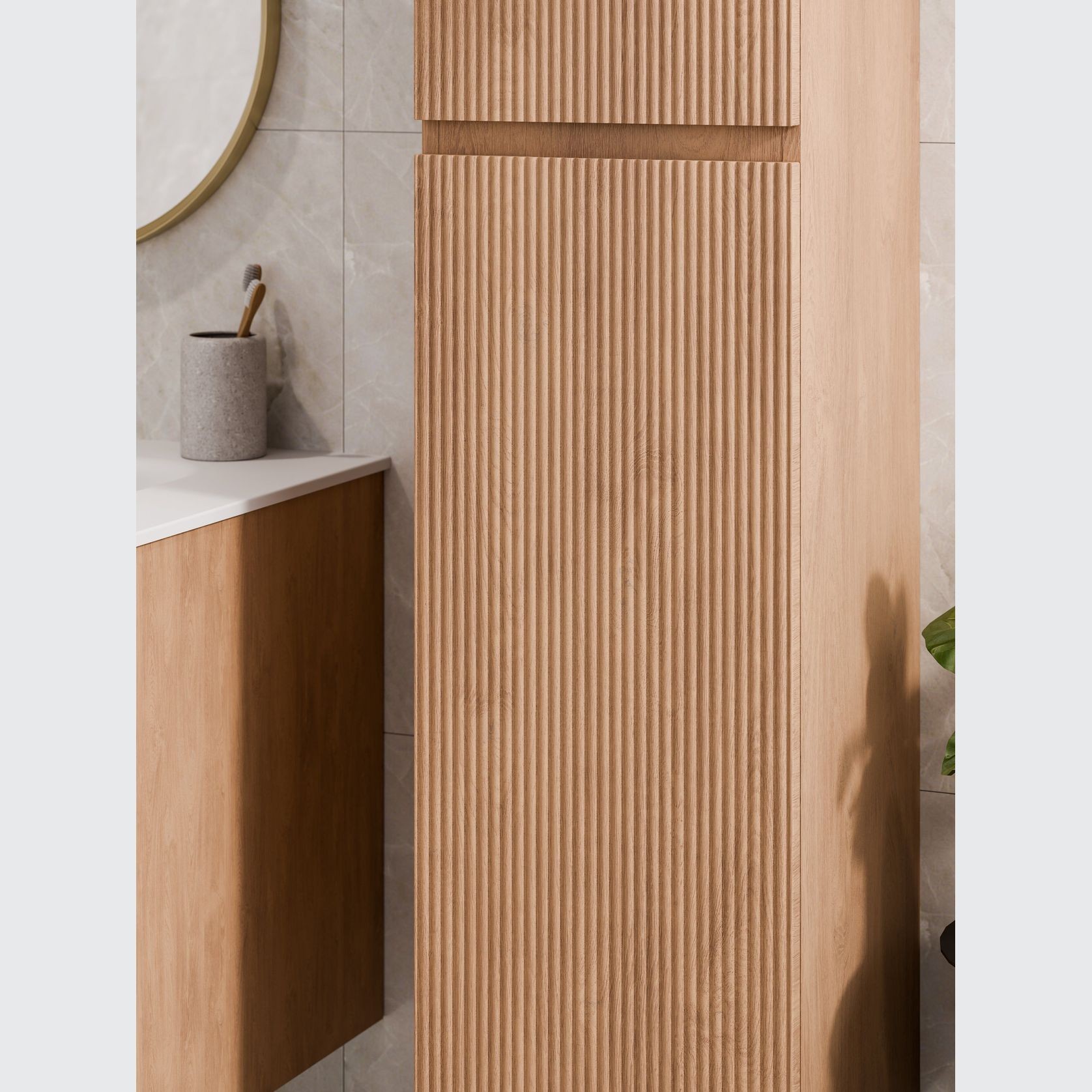 Lineare Tall Bathroom Cabinet | Pillar Front gallery detail image