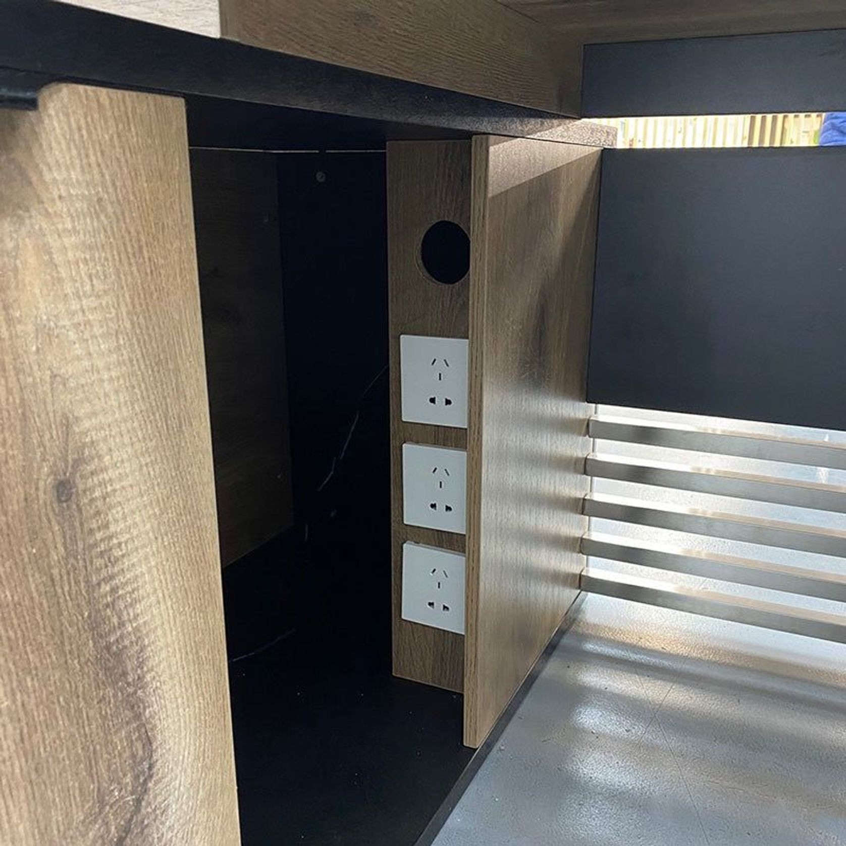 PHOENIX Executive Desk with Left Return 1.8M - Warm Oak & Black gallery detail image