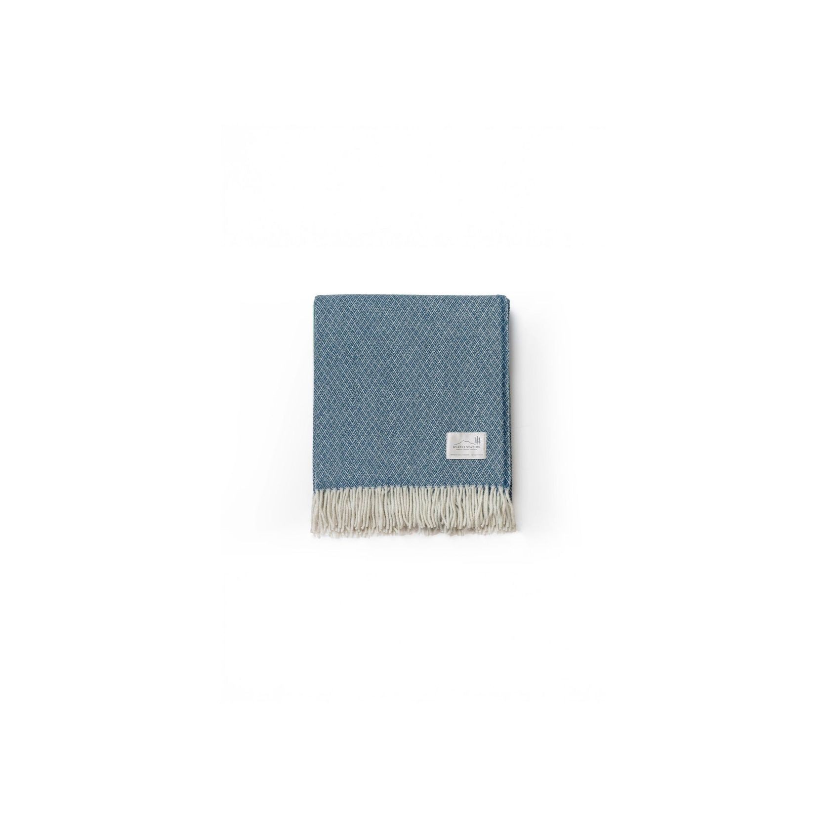 Ruanui Station Lambswool Throw - Bentley Blue gallery detail image