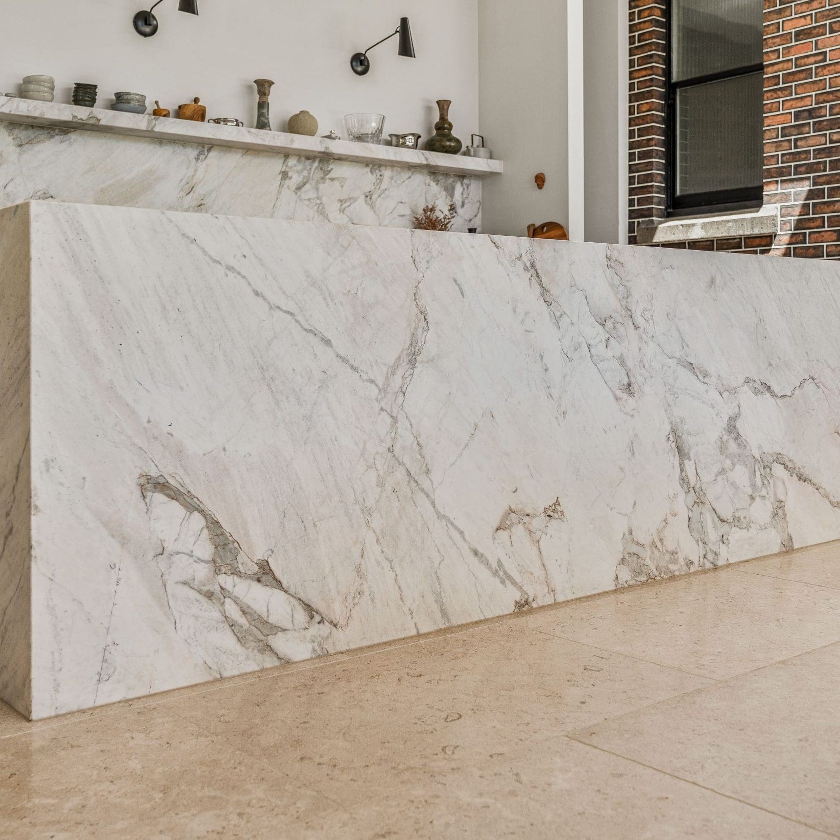 Sinai Pearl Brushed Limestone Tiles gallery detail image