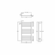 Square Heated Towel Ladder 1200x650mm gallery detail image