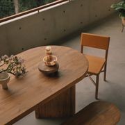 Soren Leather Dining Chair - Mustard gallery detail image