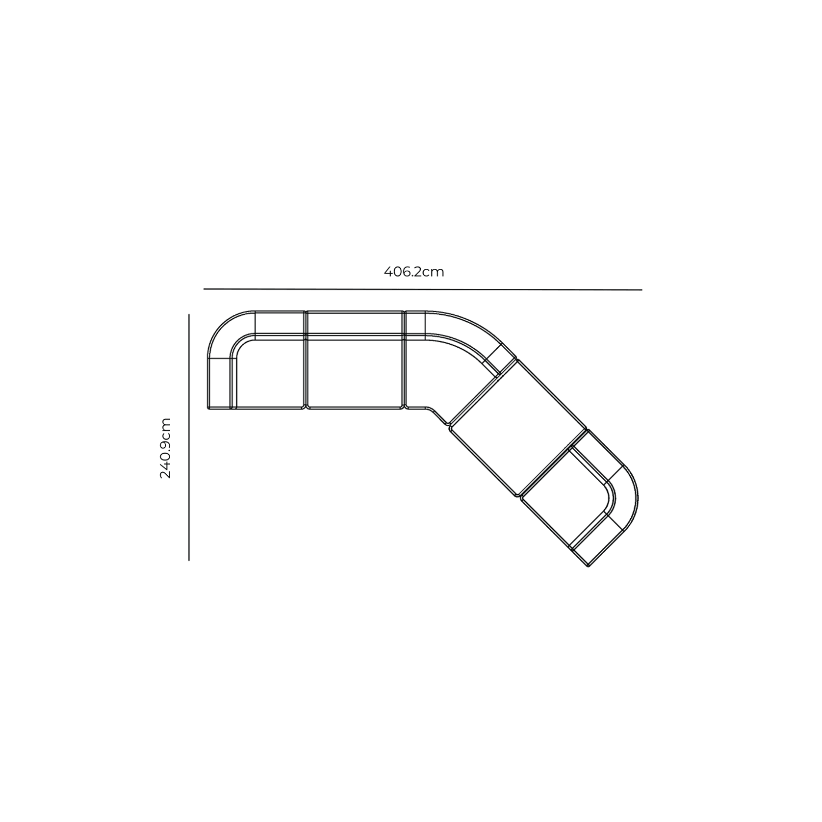 Stretch Large Angled Gap Sofa - Corduroy Forest gallery detail image