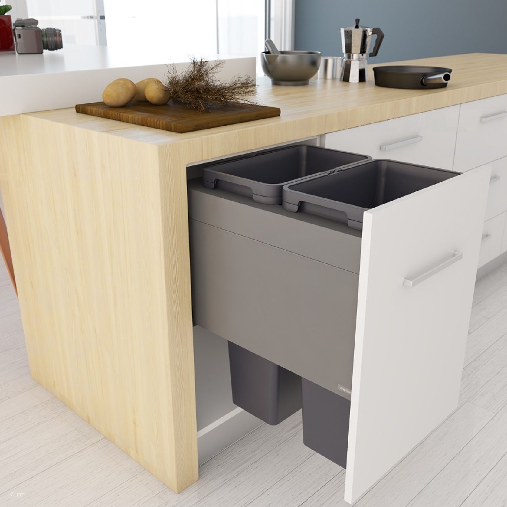 Tanova Designer Series 2 Pull Out Kitchen Bins gallery detail image
