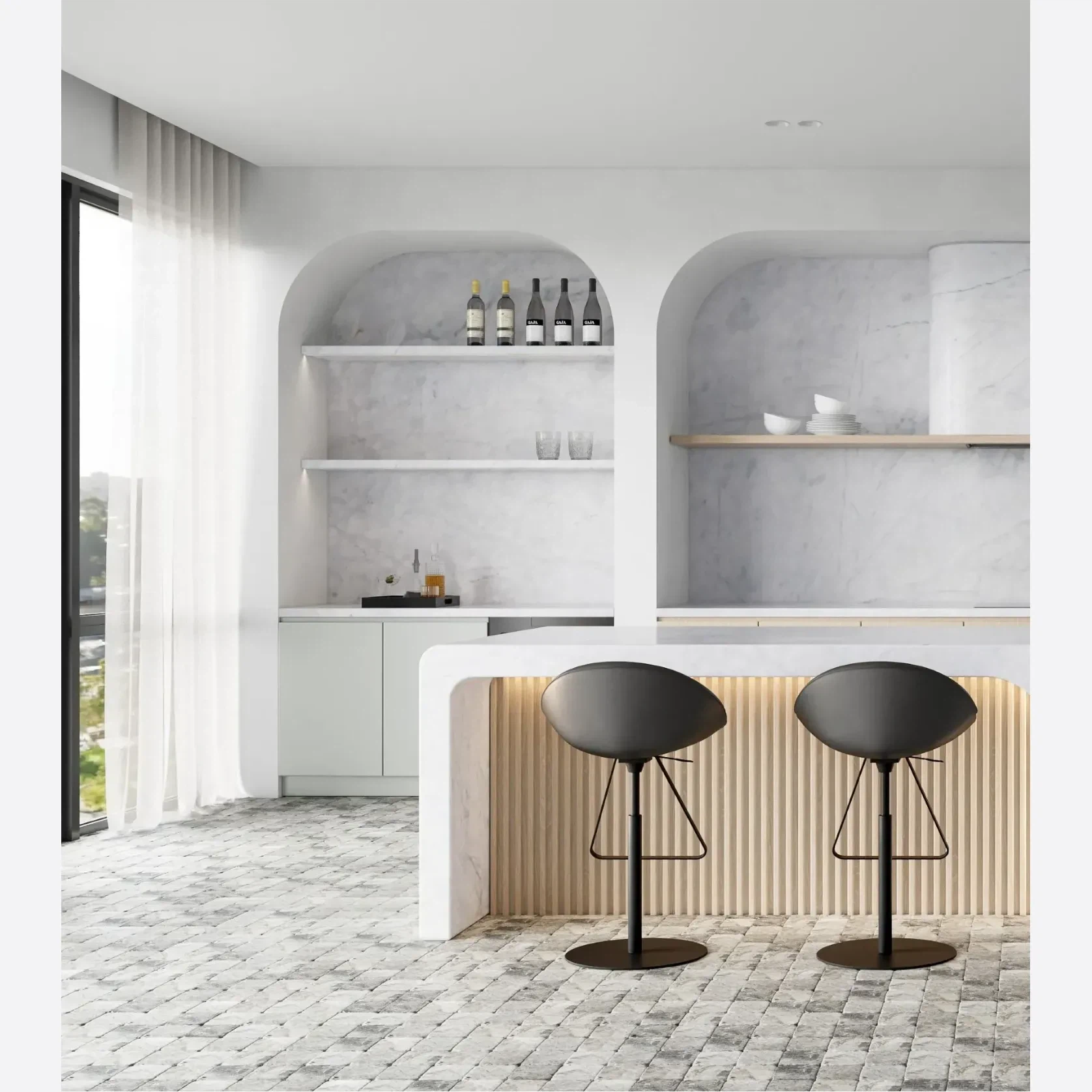 Tundra Grey Tumbled Limestone Cobblestones gallery detail image