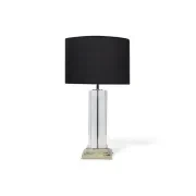 Murano Table Lamp - Crystal With Black Linen Shade gallery detail image