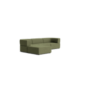 Stretch 4 Seater Chaise Sofa - Corduroy Forest gallery detail image