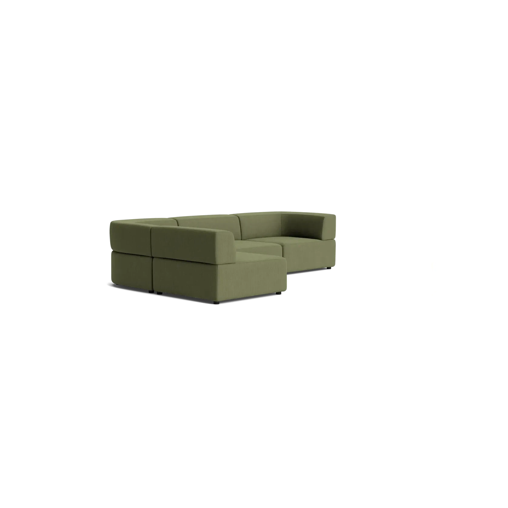 Stretch 4 Seater Open Chaise Sofa - Corduroy Forest gallery detail image
