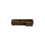Muro 4 Seater Chaise Sofa - Fossil Chocolate gallery detail image