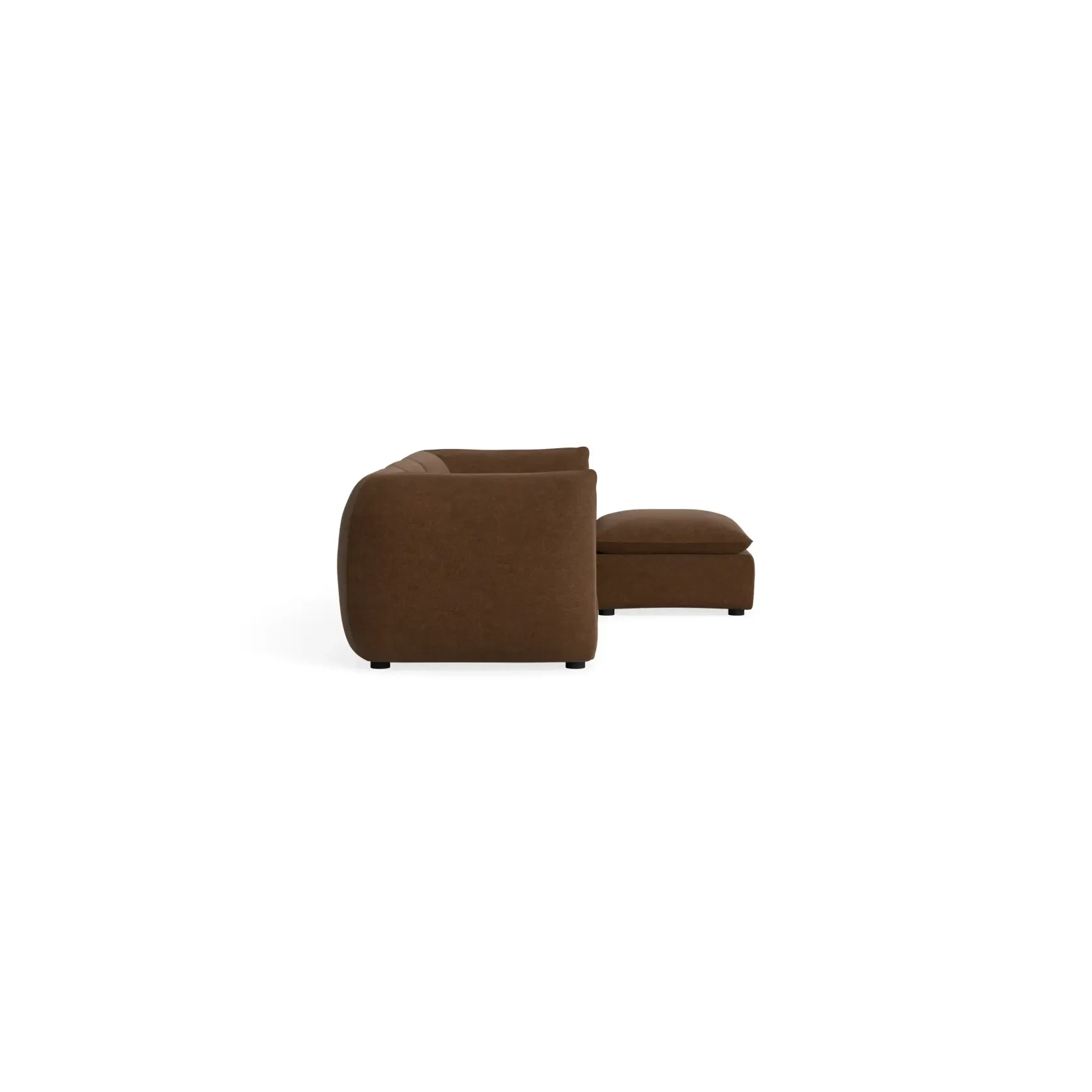 Muro 4 Seater Chaise Sofa - Fossil Chocolate gallery detail image