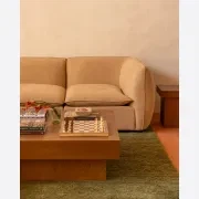 Muro 4 Seater Chaise Sofa - Silas Honey gallery detail image