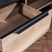 BALDER Executive Desk with Left Return 1.8-2.0M - Warm Oak & Black gallery detail image