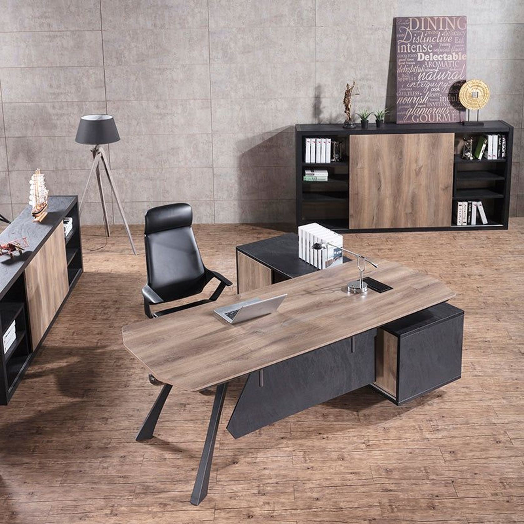 ARTO Display Unit 240cm - Warm Oak & Black gallery detail image
