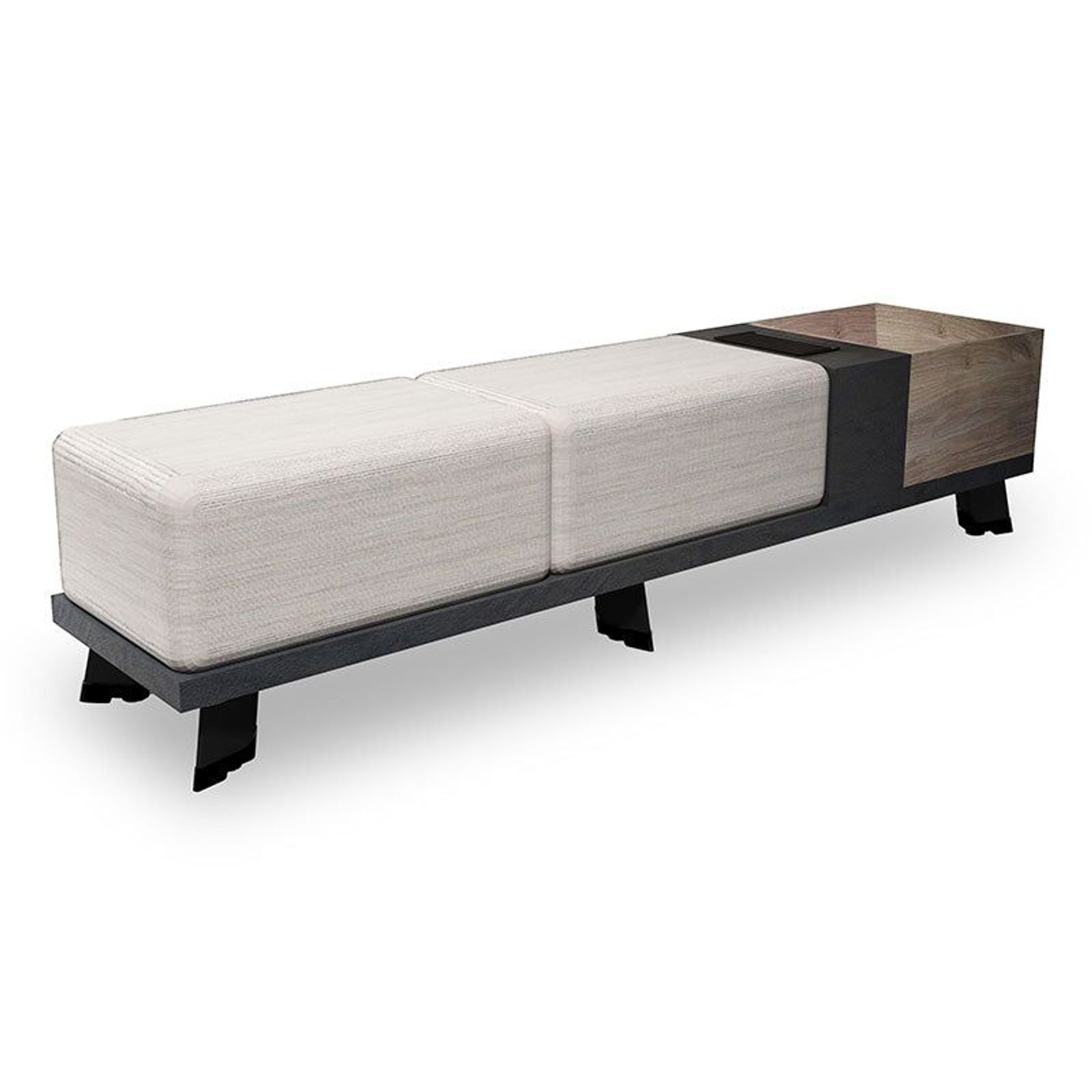 HALDIS Bench 180cm - Warm Oak & Black gallery detail image