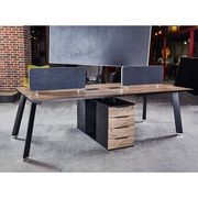 ARTO 4 People Back to Back Workstation 2 Cabinets  2.4M - Warm Oak & Black gallery detail image