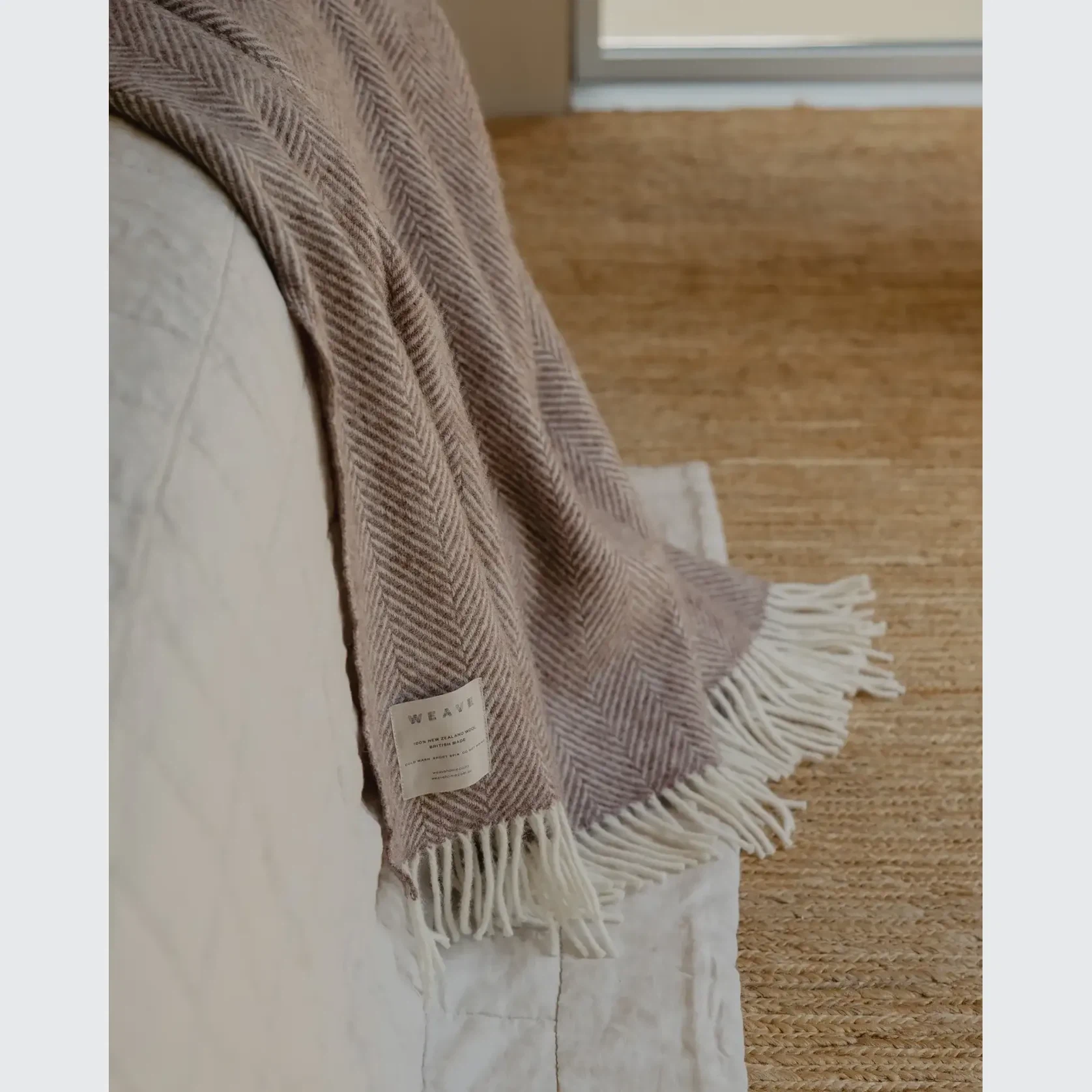 Weave Home Magnus Throw Blanket - Cocoa | 100% Wool gallery detail image
