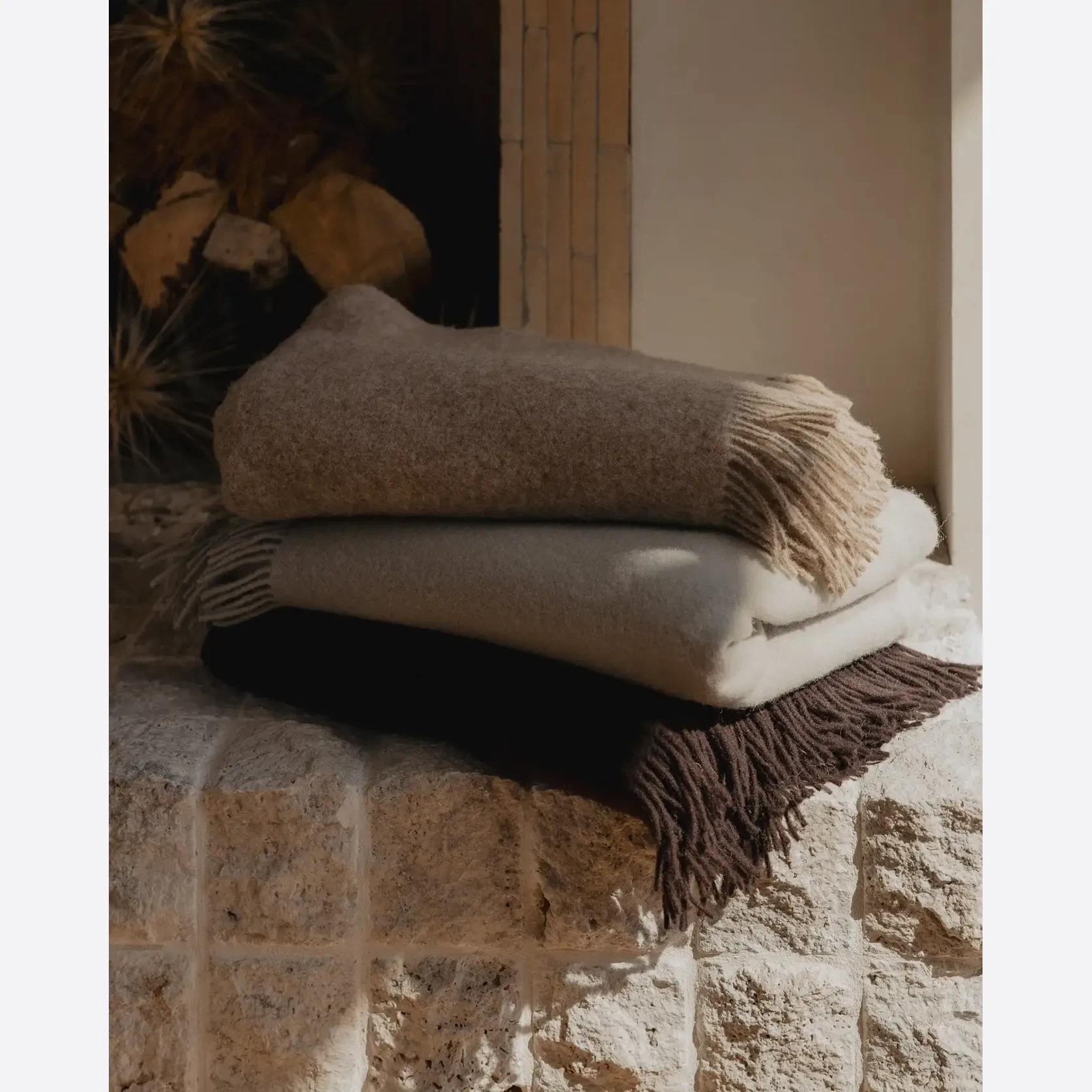 Weave Home Nevis Throw Blanket - Oak | NZ Lambswool gallery detail image