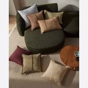 Weave Home Adela Cushion - Cocoa | Linen Blend gallery detail image