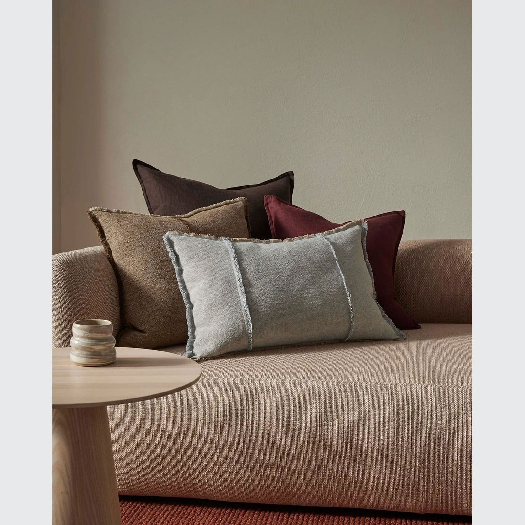 Weave Home Adela Cushion - Haze | Linen Blend gallery detail image