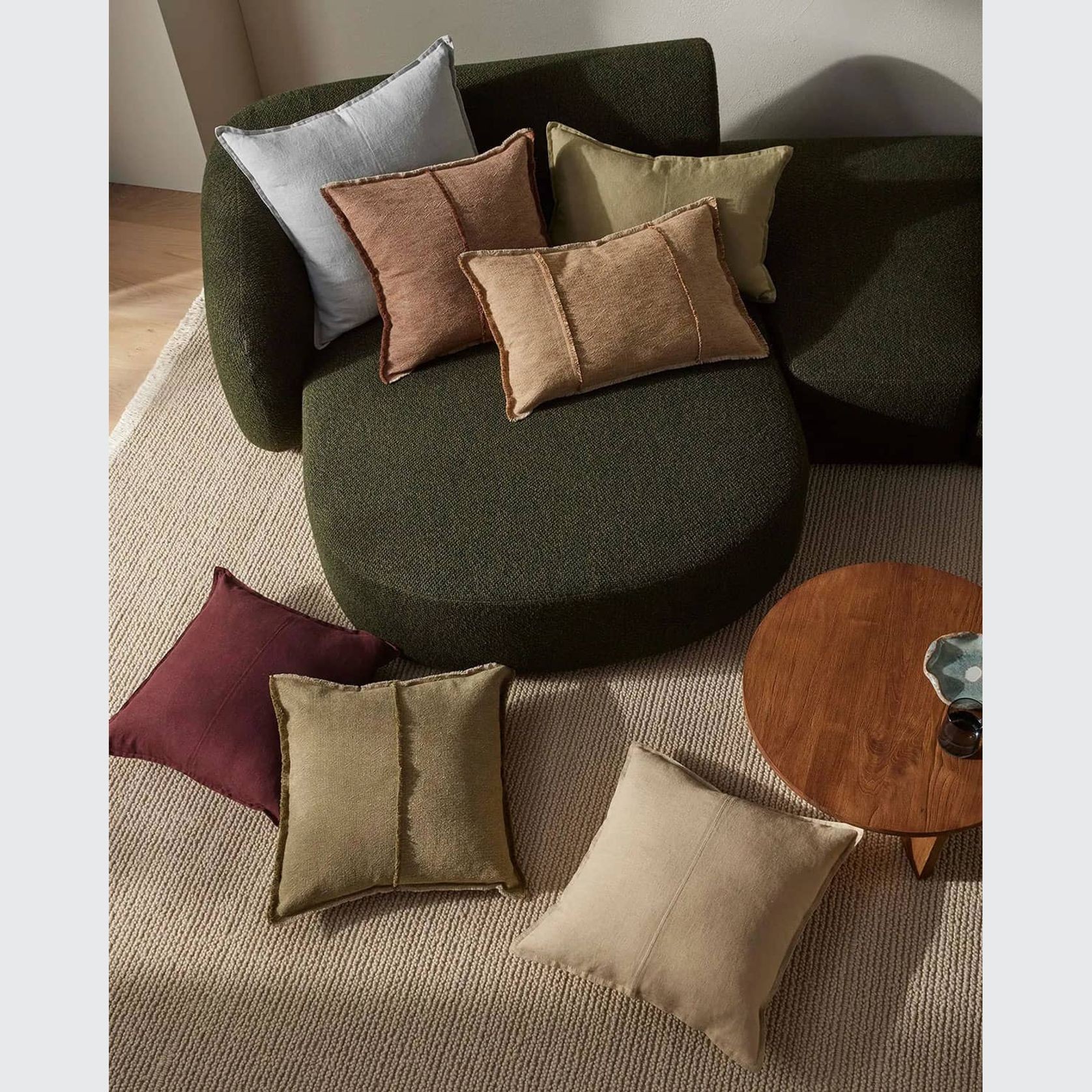 Weave Home Adela Cushion - Haze | Linen Blend gallery detail image