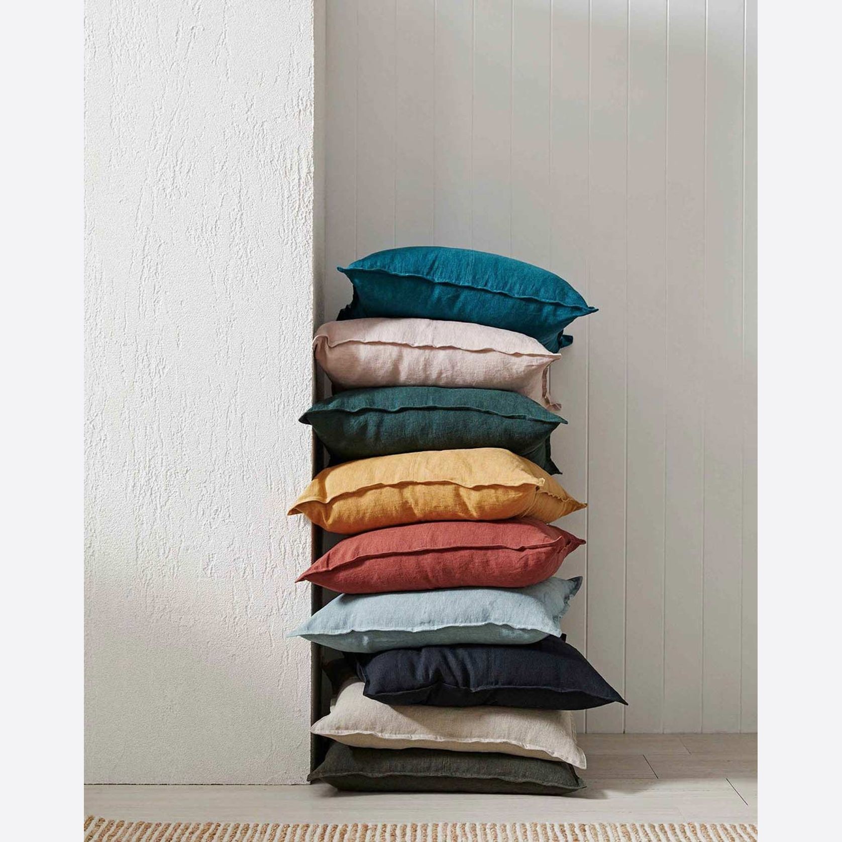 Weave Home European Linen Como Cushion - Ocean | Three Sizes gallery detail image