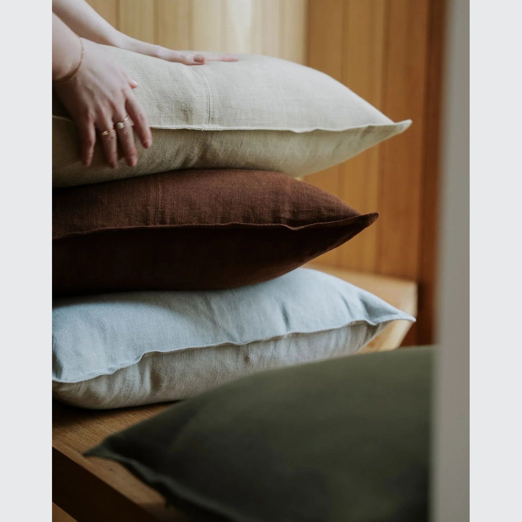 Weave European Linen Como Cushion - Jungle | Three Sizes gallery detail image