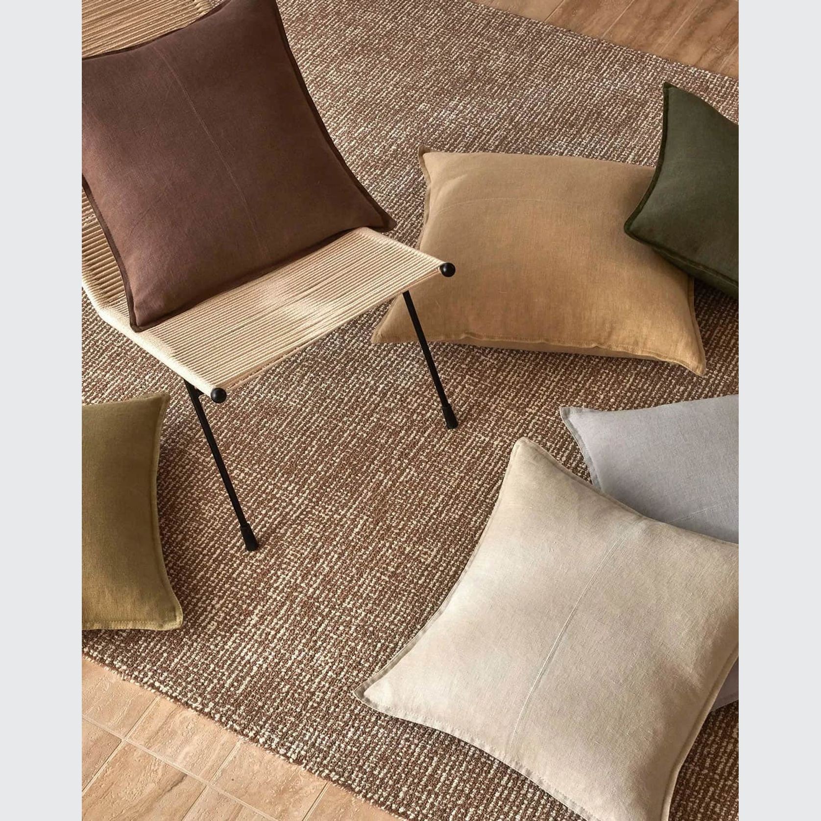 Weave European Linen Como Cushion - Mocha | Three Sizes gallery detail image