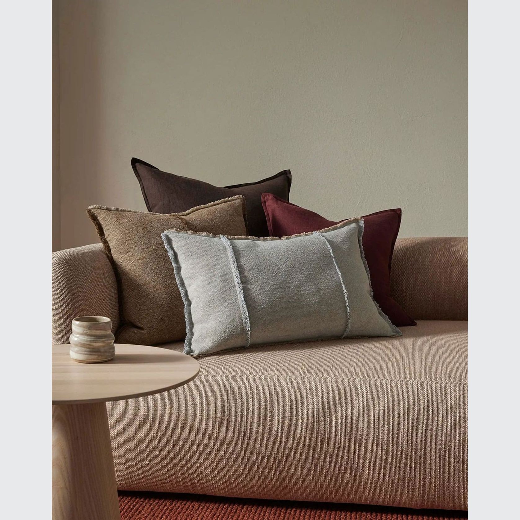 Weave European Linen Como Cushion - Mocha | Three Sizes gallery detail image