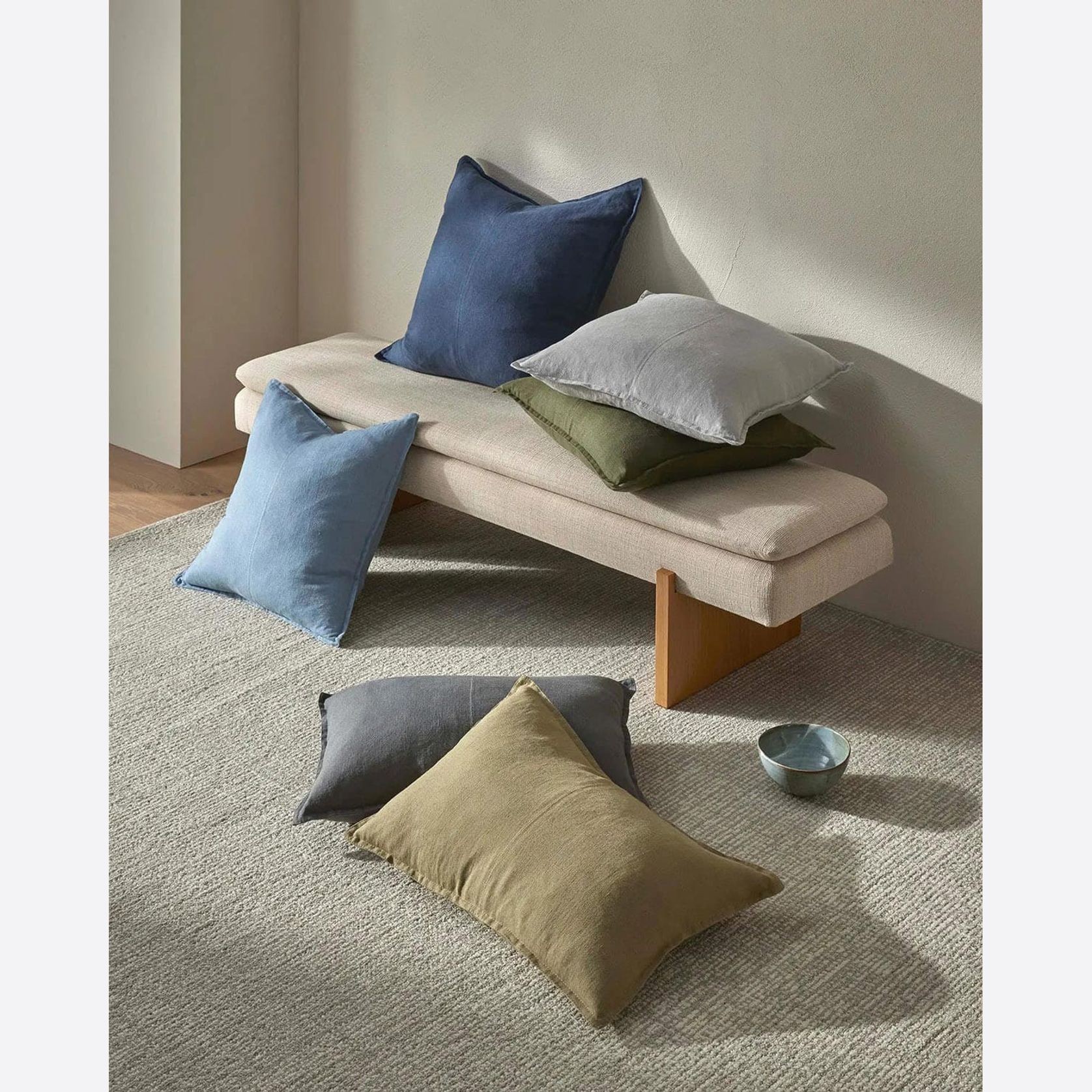 Weave European Linen Como Cushion - Steel | Three Sizes gallery detail image