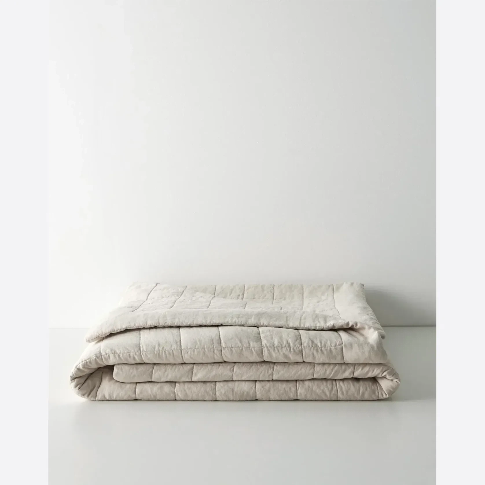 Ravello Linen Coverlet - Bone by Weave Home gallery detail image