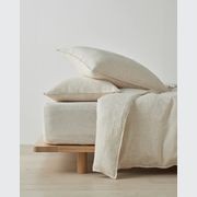 Ravello Linen Fitted Sheet - Savanna Pinstripe | Weave Home gallery detail image