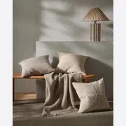 Weave Home Nevis Throw Blanket - Limestone | NZ Lambswool gallery detail image