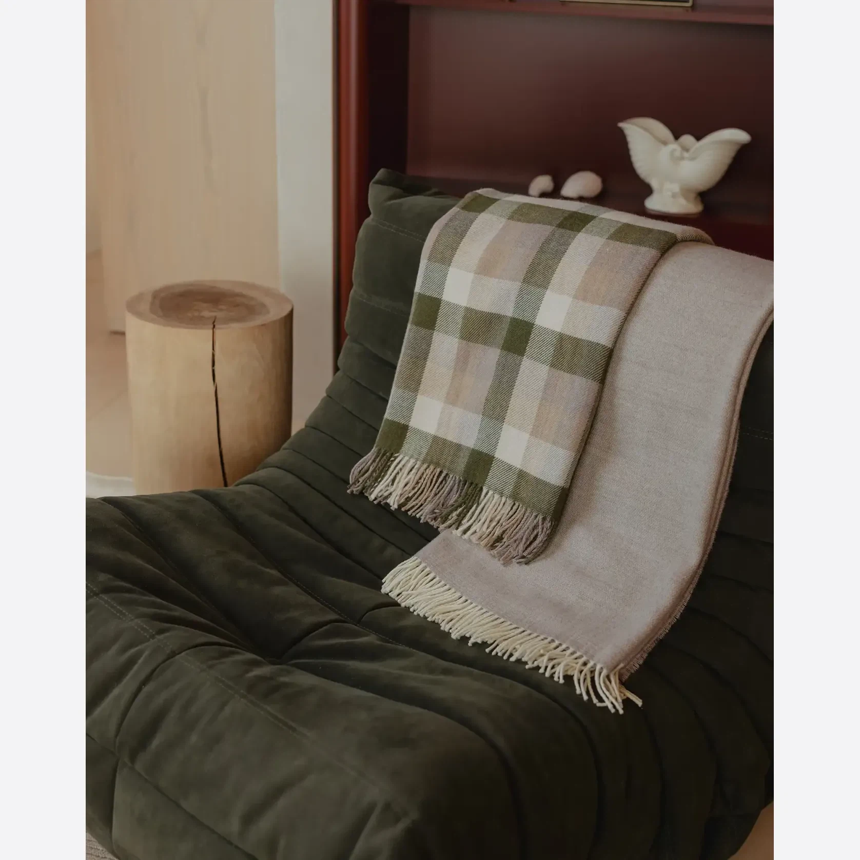 Weave Harris Merino Lambswool Throw - Natural gallery detail image