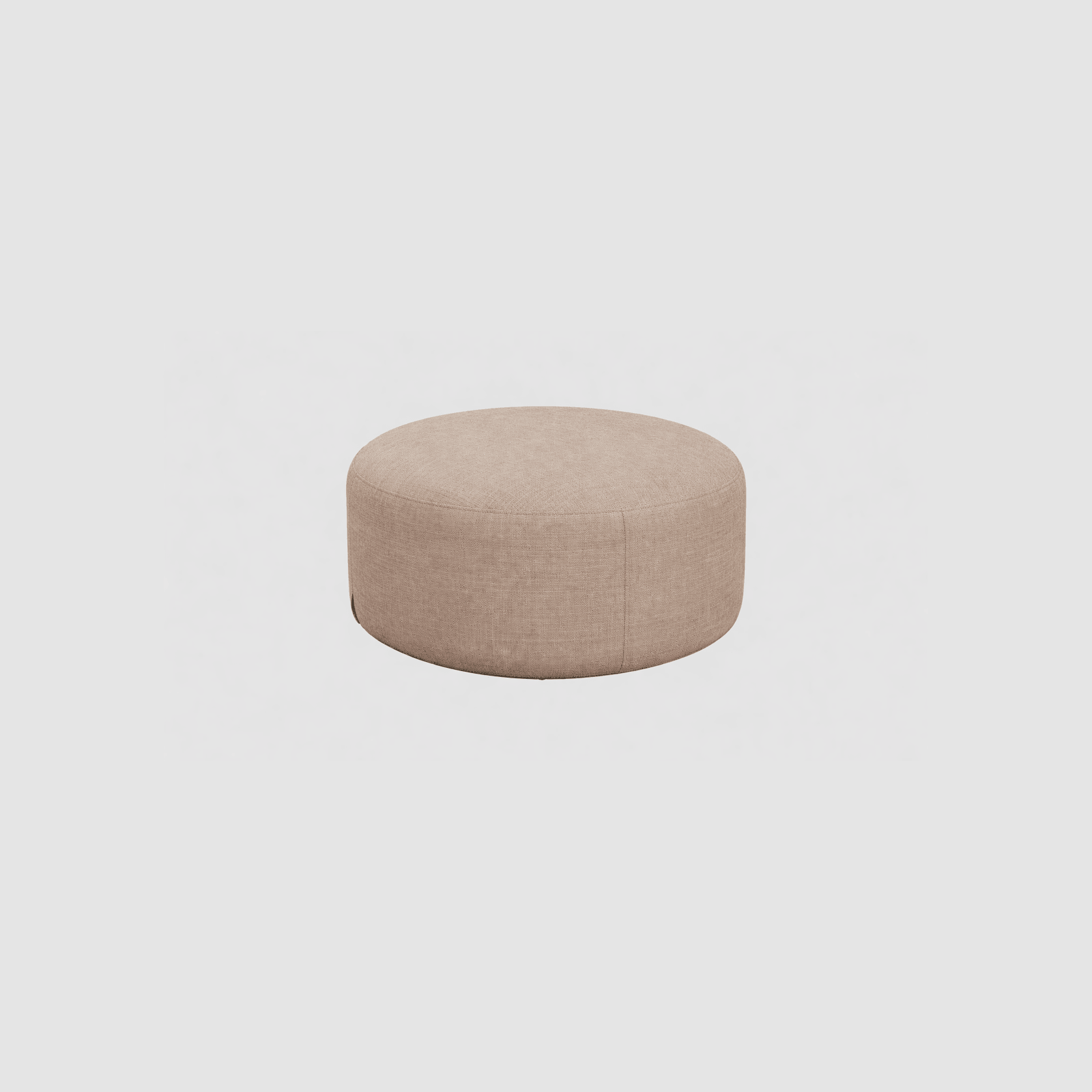 SUNBRELLA ROUND POUF OTTOMAN - TAUPE CHINE gallery detail image