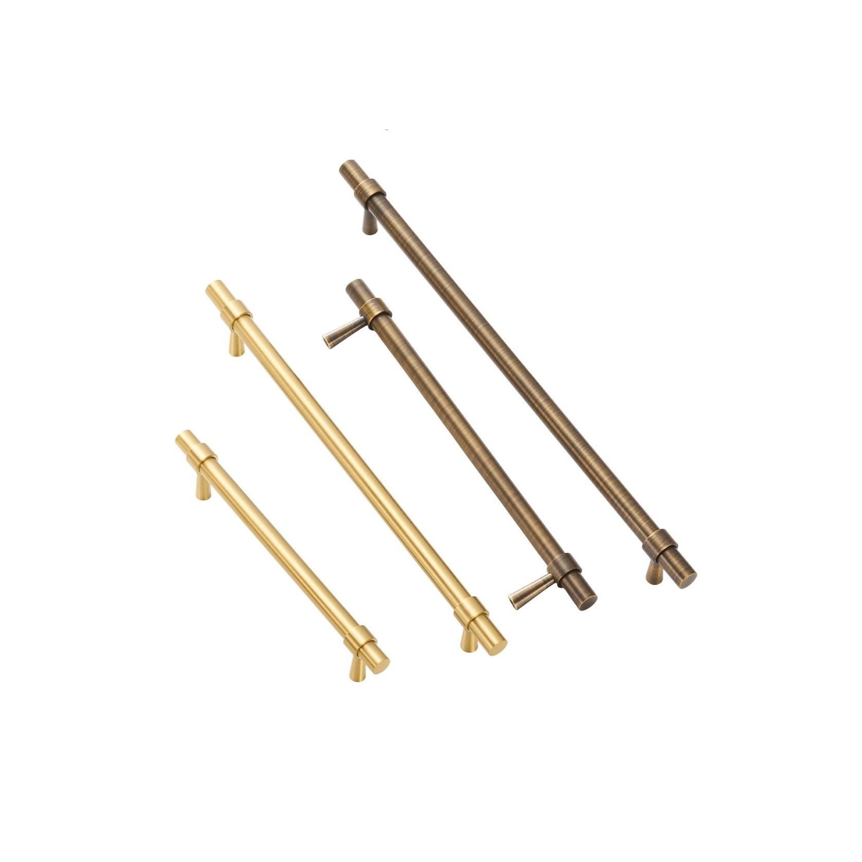 KT&CO Kitchen drawer handles Brushed brass/ Aged brass Mildura gallery detail image