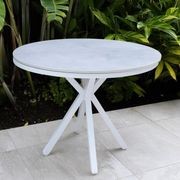Cove Round Ceramic Table with Palm Chairs 5pc Set - White gallery detail image