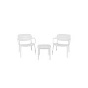 Grace Resin Outdoor 3pc Lounge Setting | White gallery detail image