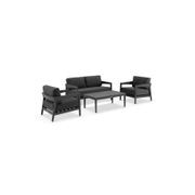 Omaha 2-Seater Lounge Set - Charcoal gallery detail image