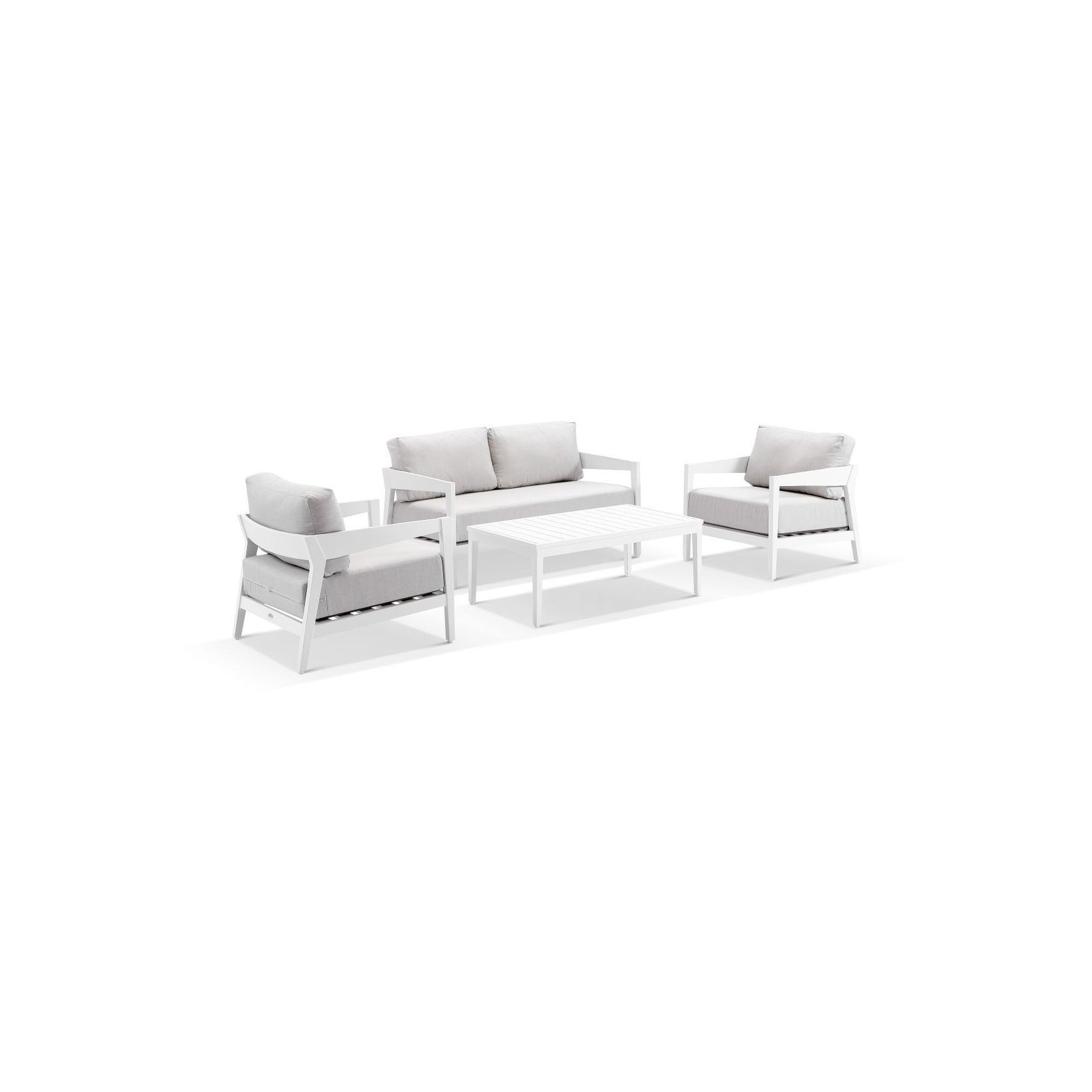 Omaha 2-Seater Lounge Set - White gallery detail image